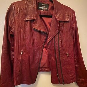 authentic Italian red leather jacket